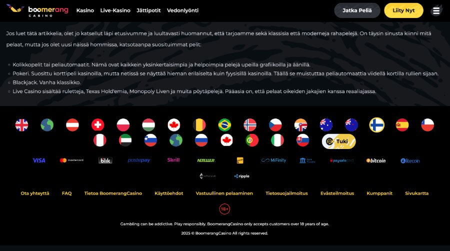 Boomerang Casino lisenssi