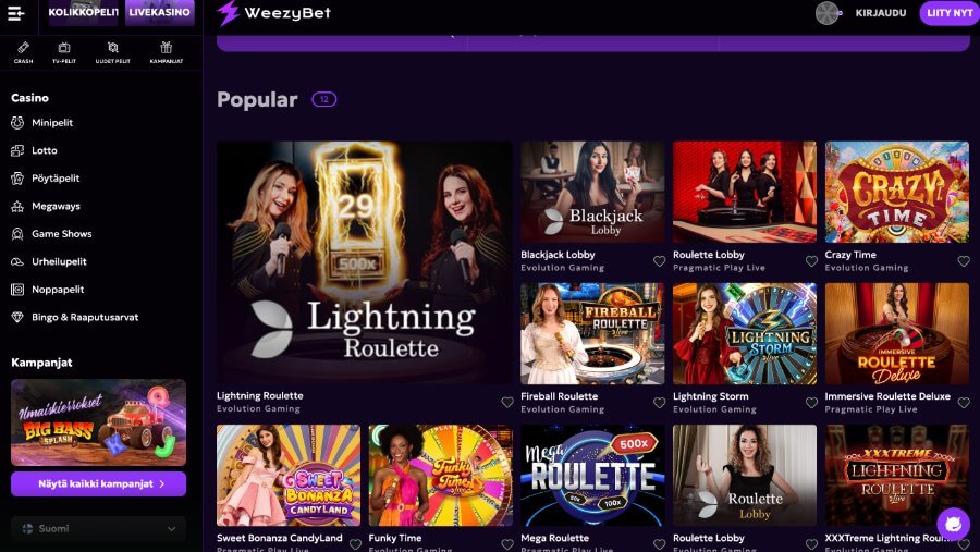 WeezyBet livekasino