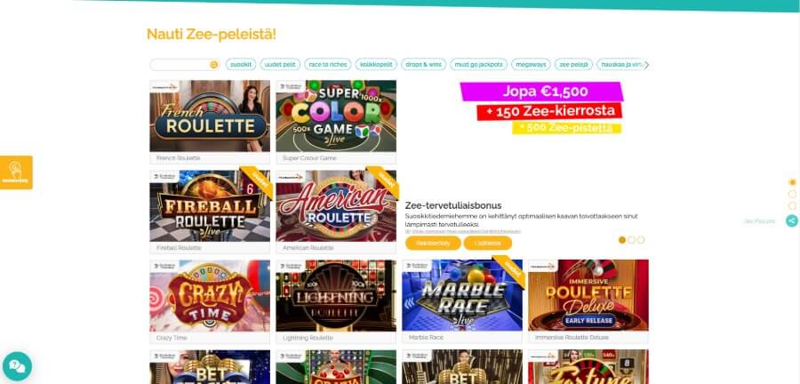 Playzee pelivalikoima