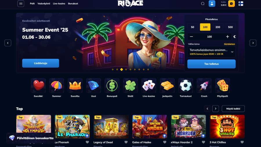 RioAce Casino etusivu