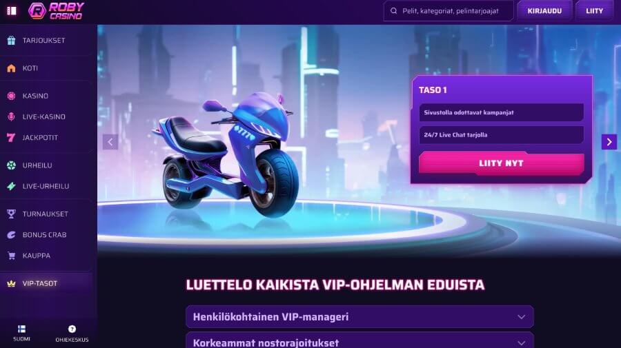Roby Casino VIP-ohjelma