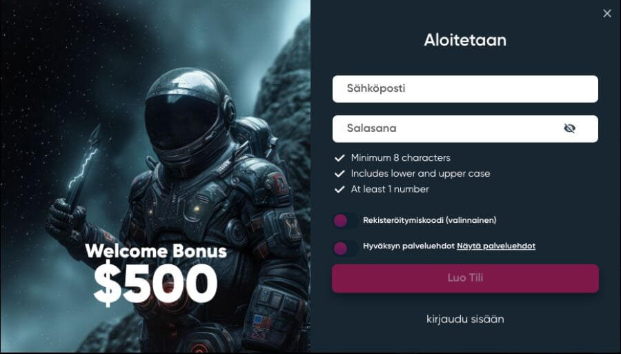 Betplay rekisteröityminen