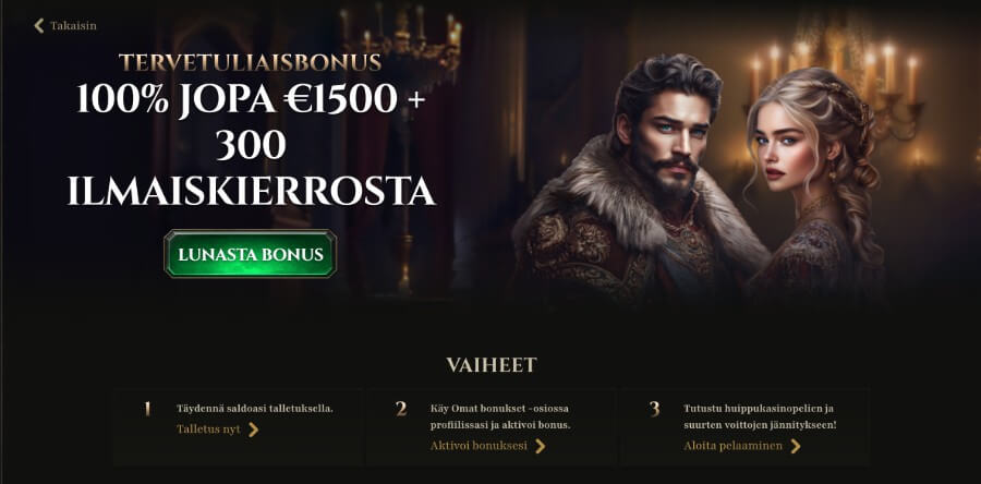 Kyngs uuden pelaajan tervetulopaketti