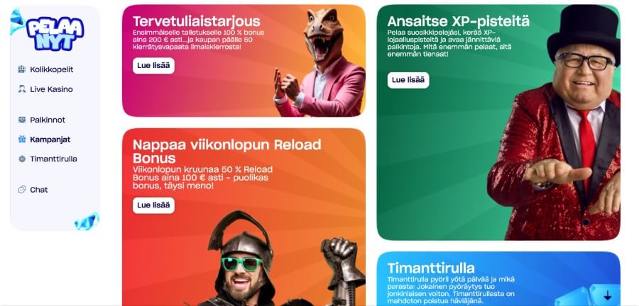 Pelaanyt bonukset ja tarjoukset
