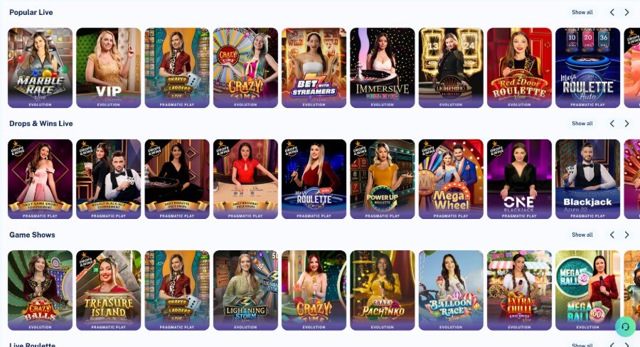 Dailyspins livekasinon pelit