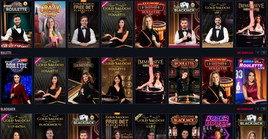 Mafia Casino livekasinon kattaus