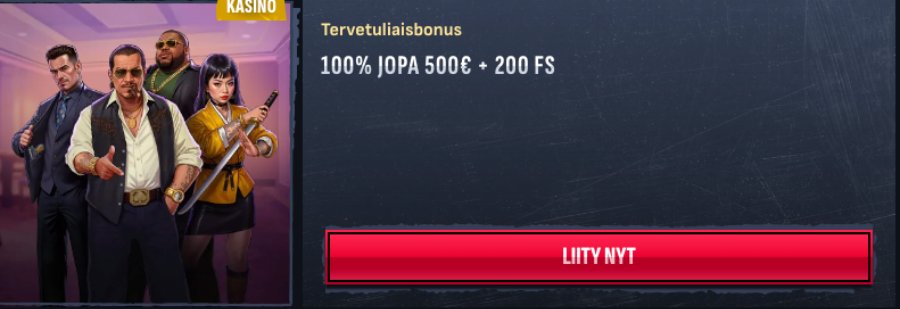 Mafia Casino tervetulopaketti