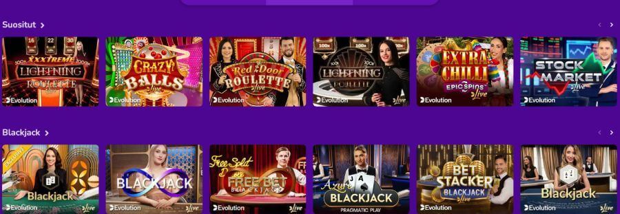Happy Casino livekasinon kattaus
