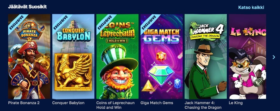 Arctic Casino eksklusiiviset pelit