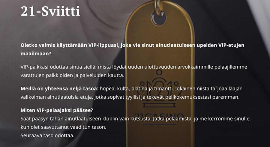 21 Casino VIP-ohjelma