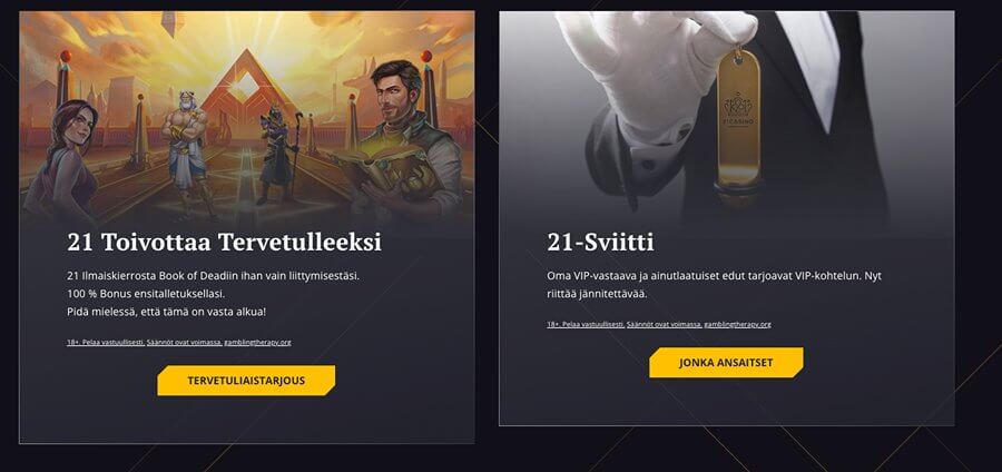 21 Casino bonukset ja tarjoukset