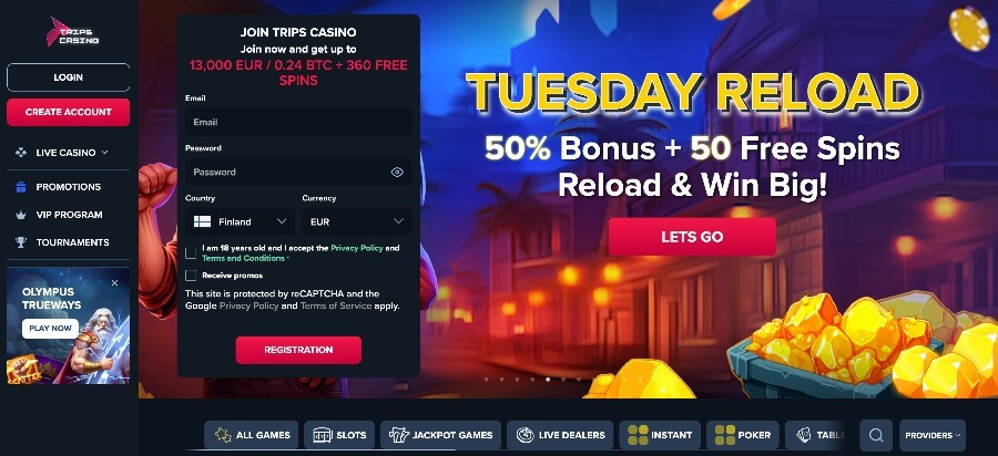 Trips Casinon etusivu. 