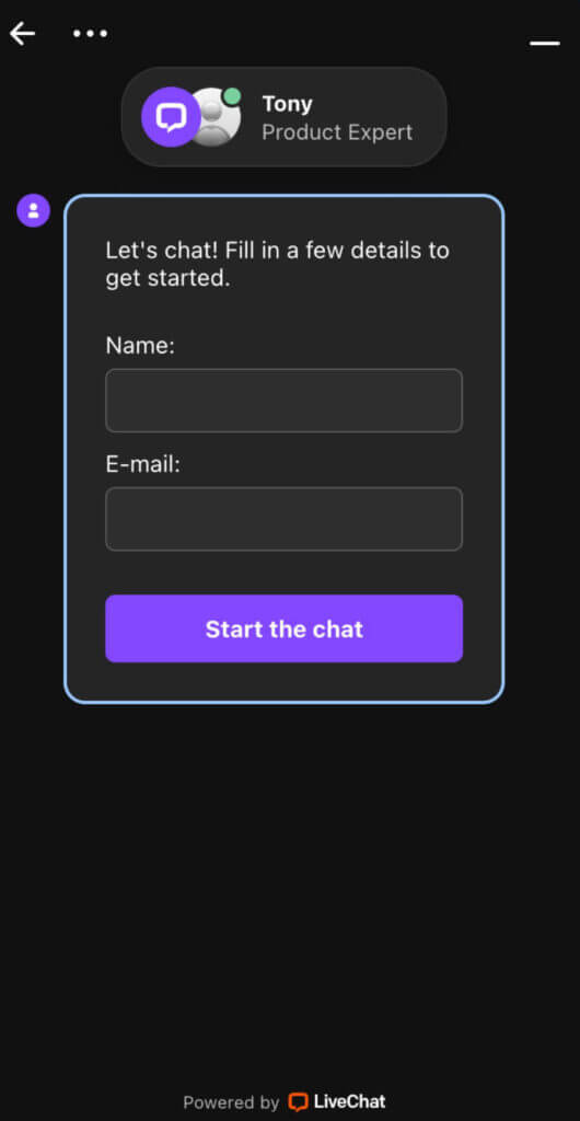 Trips Casino live-chat, joka palvelee pelaajia laadukkasti.