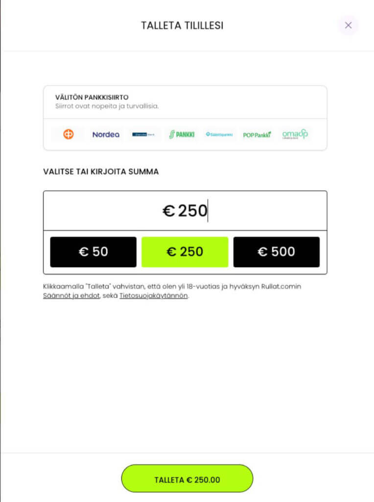 Rullat kasinon rekisteröityminen
