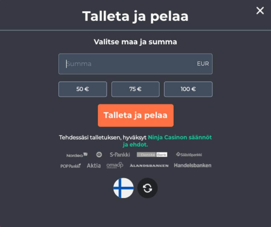 Ninja Casinon rekisteröityminen