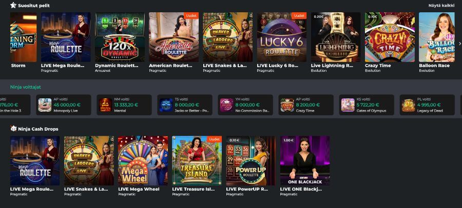 Ninja Casinon livekasino