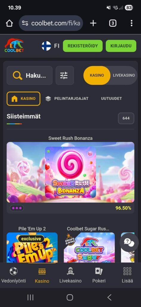 Coolbet mobiili