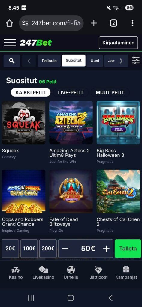 247Bet mobiilipelaaminen