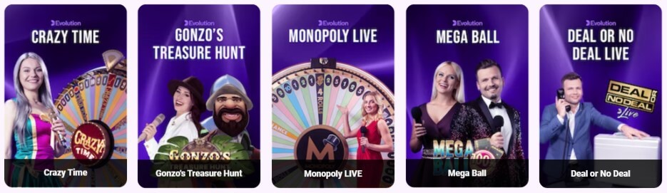 Slotbox suositut game show -pelit