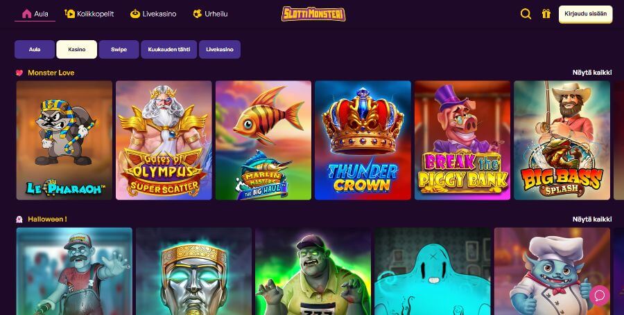 Slottimonsteri peliaula SuomiCasino.com