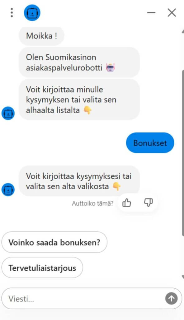 Suomikasino asiakaspalvelu SuomiCasinoCom