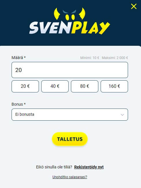 SvenPlay kirjautuminen kasinolle Zimplerin avulla