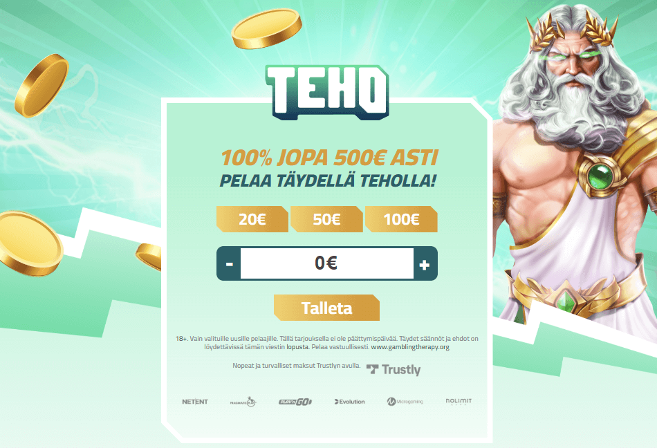 Teho Kasino arvostelu Teho Tervetuliaisbonus