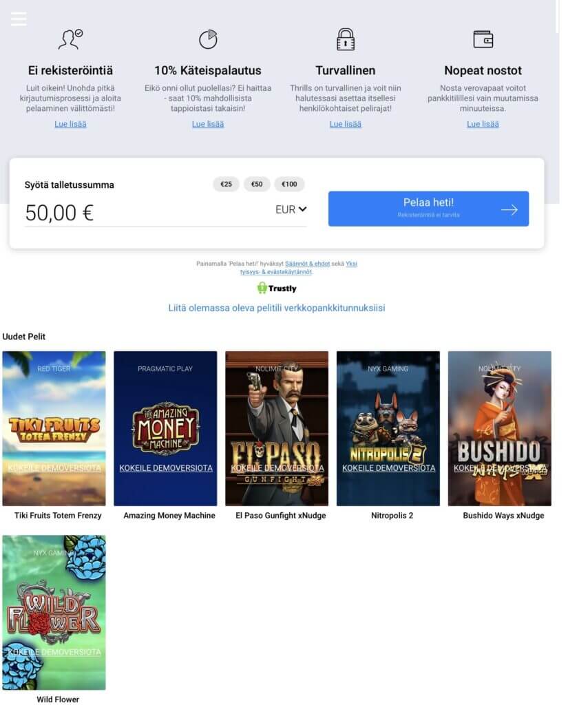 Thrills pikakasino ja pelit