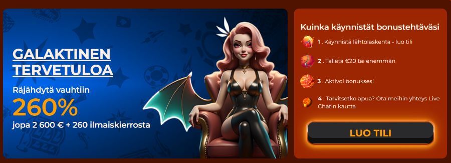 Vegasone tervetulobonus SuomiCasinoCom