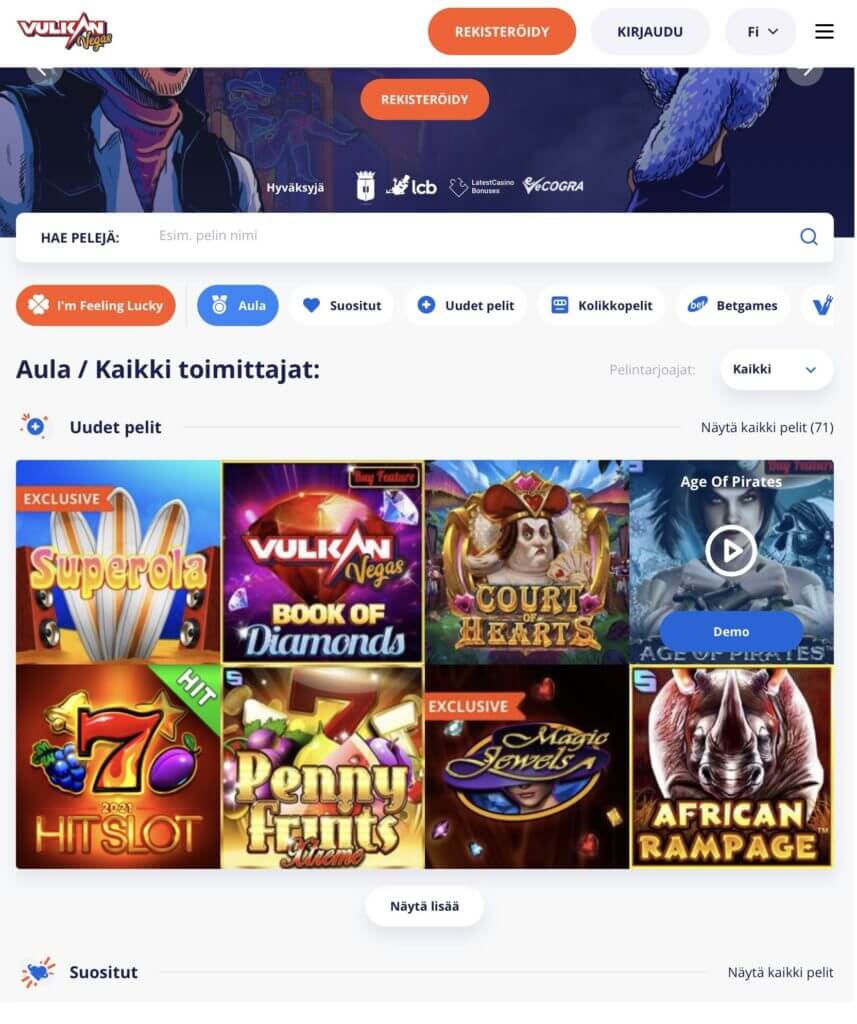VulkanVegas games