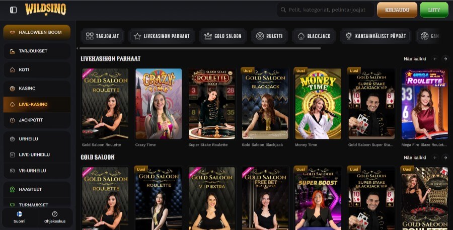 Wildsino livekasino SuomiCasinoCom