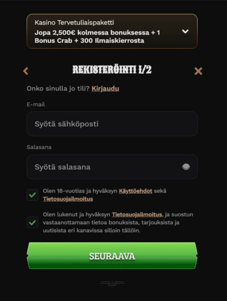 Wildsino prosessi SuomiCasinoCom