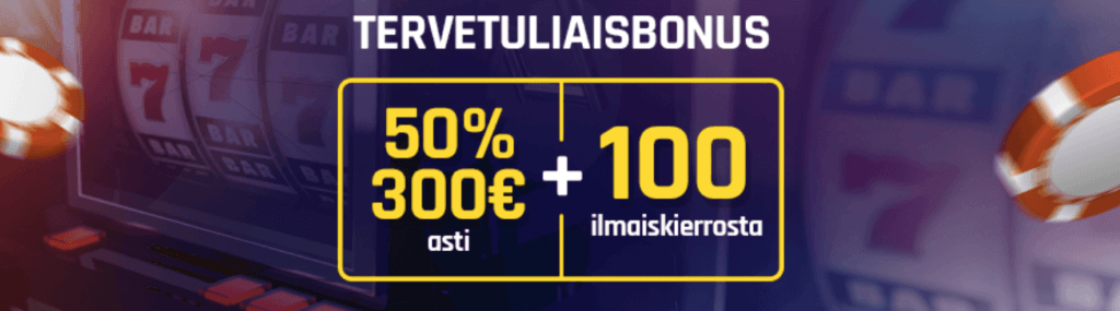 Al in casinon bonus 300 euroa ja 100 ilmaiskierrosta