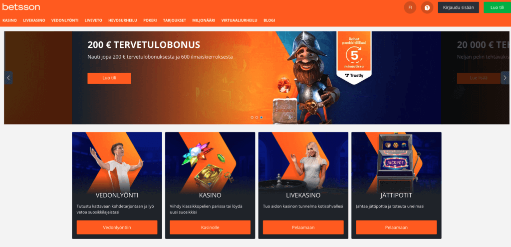 Betsson etusivu