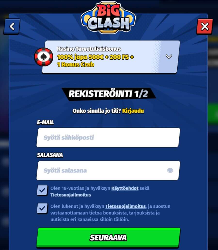 big clash prosessi suomicasinocom