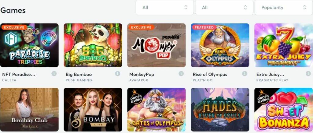 Bitcasino pelit
