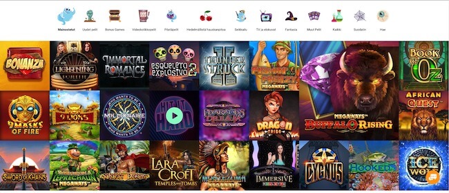 Boo Casino pelit pelivalikoimaa kasinolla