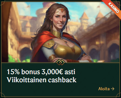 Casinia cashback bonus 15% 3000 € asti