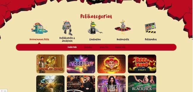 Casoolan pelivalikoima pelivalikoimaa