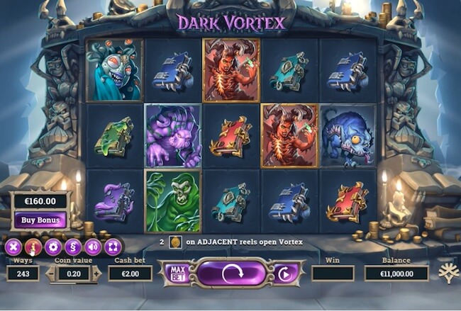 Dark Vortex aloitusnäyttö 