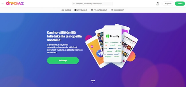 Dreamz kasino talleta ja pelaa Dreamz kasinon etusivu