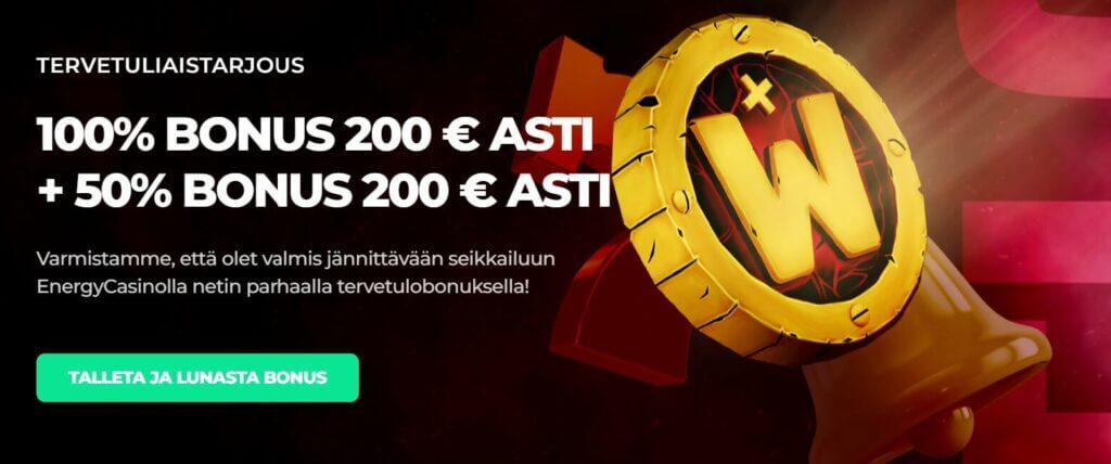 Energy Casino tervetuliaisbonus
