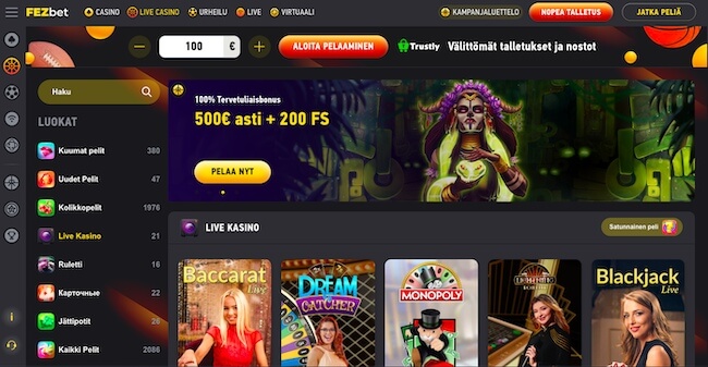 livekasino Livekasino pelejä