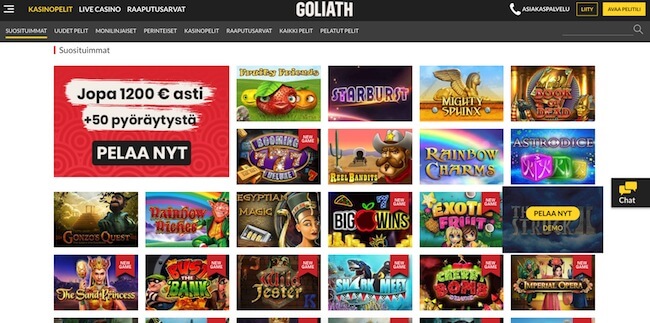 kasinon pelivalikoimaa Kasinon pelivalikoimasta