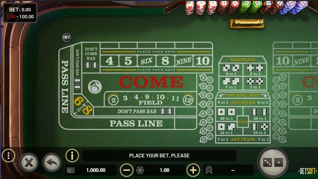 Craps pelipöytä