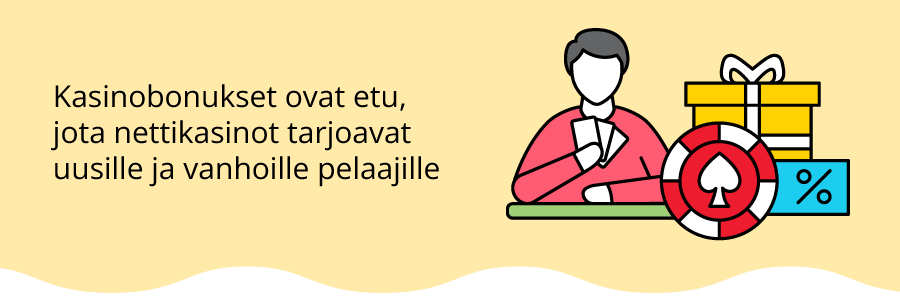 Kasinobonukset ovat etu, jota nettikasinot tarjoavat uusille pelaajilleen. 