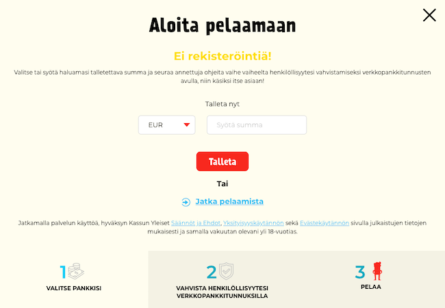 Kassu aloita pelaamaan Pelaamisen aloittaminen ensimmäinen vaihe - Kassu