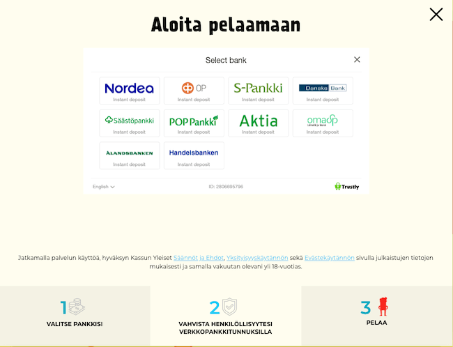 kassu pelaaminen vaihe 2 pelaamisen aloittaminen - kassu