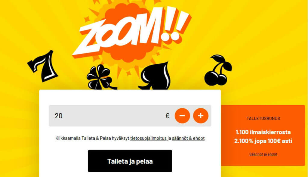 Kazoom tervetuliaisbonus