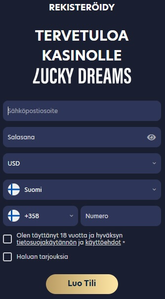 Luckydreams avaa pelitli